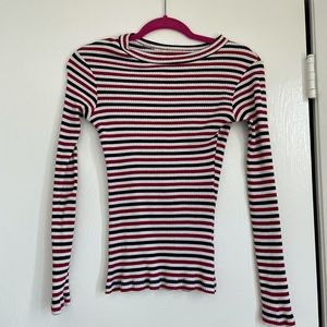 Blue and Red Striped Long Sleeve
